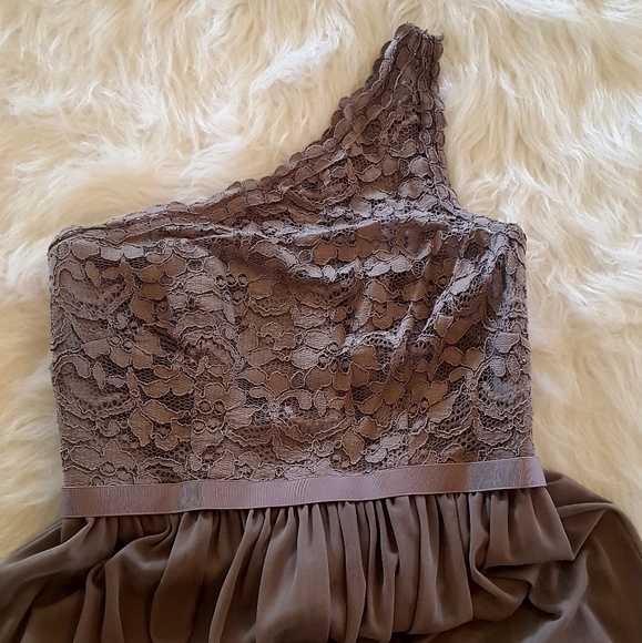 One Shoulder Formal Lace Dress - Picture 4 of 7